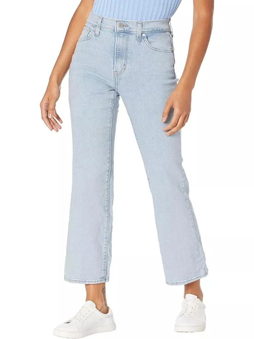 Levi's Plus Size Womens High Waisted Cropped Flare Jeans Light Wash 22W-NWT